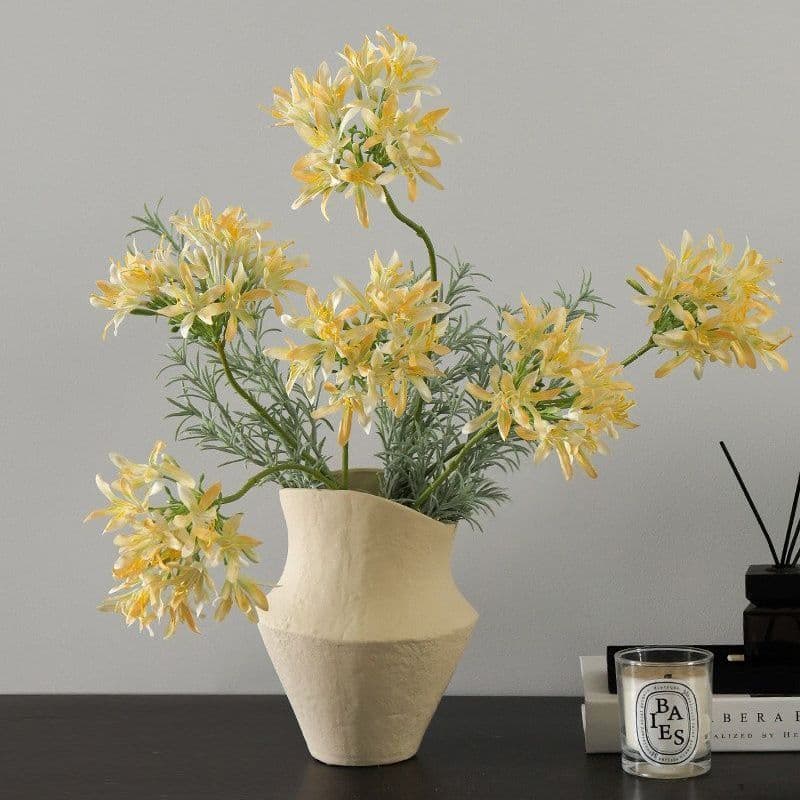 Luxury Agapanthus Artificial Flowers Soft Home Decor Simulation Flowers Wedding Decoration Floral Arrangement Ornaments Living Room Bedroom Ambiance Bouquet