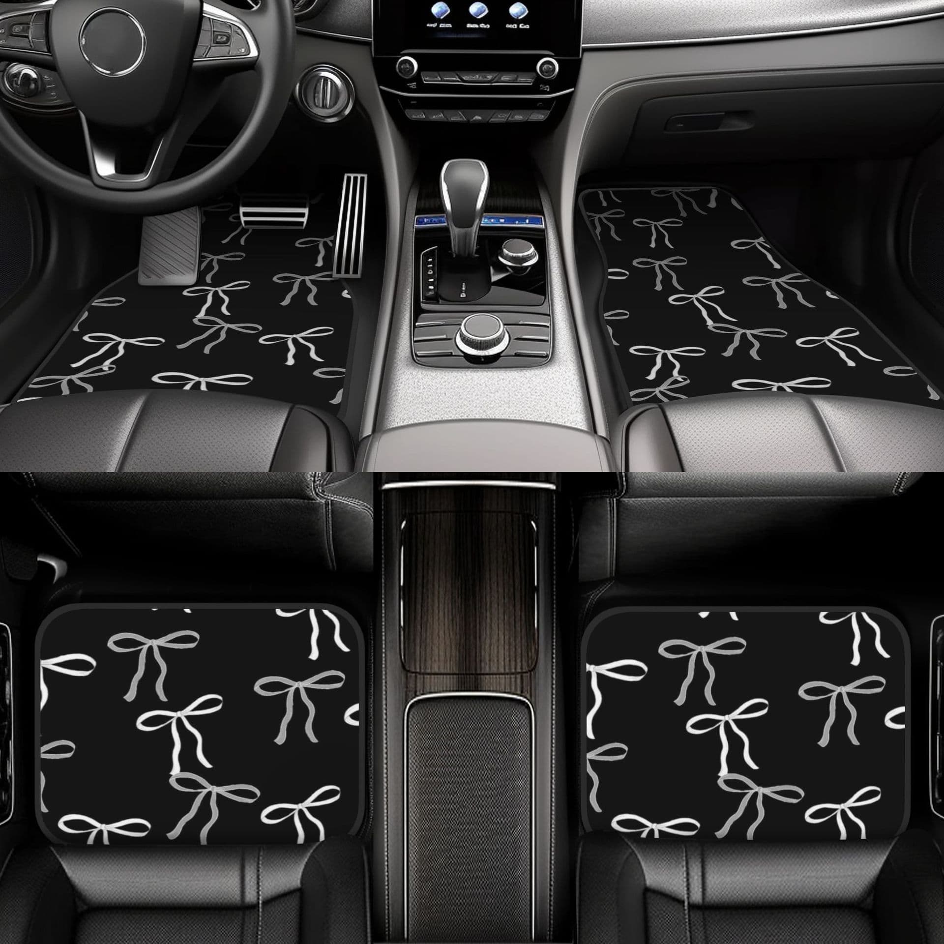 New Cross-Border Bowknot Car Floor Mats Four-Piece Set, Dirt-Resistant, Wear-Resistant, Easy to Clean, Persian Car Floor Mats