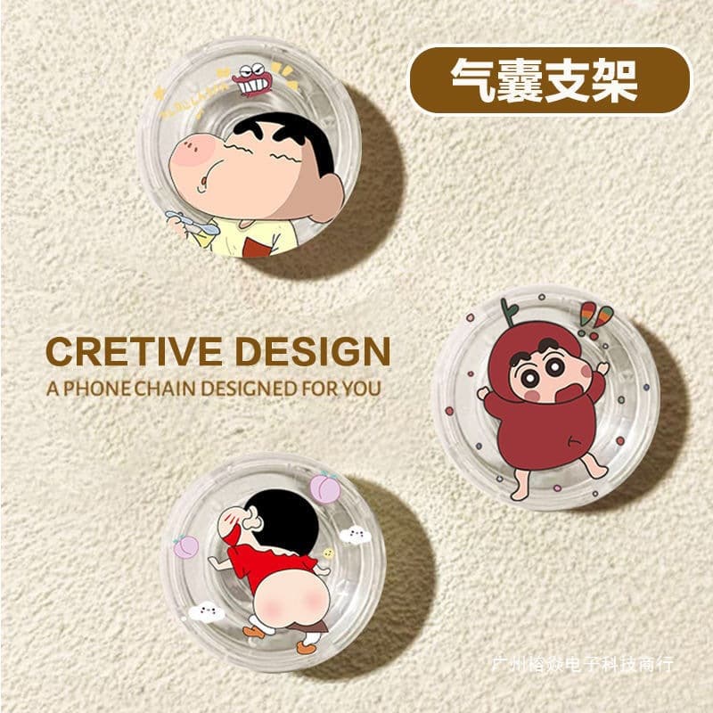 Cartoon Crayon Shin-chan Round Airbag Stand 360 Rotation Telescopic Foldable Mobile Phone Stand Adhesive Desktop