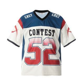 Sports v-neck printed short-sleeved letter T-shirt loose trendy brand ice hockey uniform European and American cross-border new men's jersey handsome
