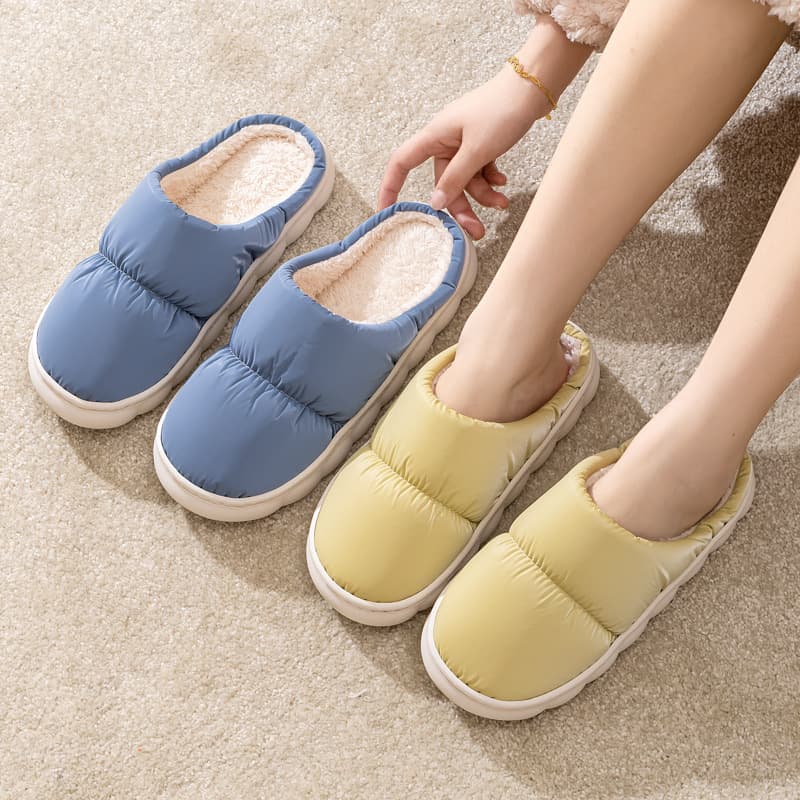 2025 New Cotton Slippers Autumn/Winter Unisex Couples Indoor Thick-Soled Anti-Slip Home Warm Plush Foreign Trade Slippers