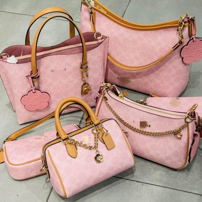 Coach New Pink Valentine's Day Collection: Rogue Bag, Shoulder Bag, Boston Bag, Pillow Bag, Fortune Bucket Bag, Tote Bag