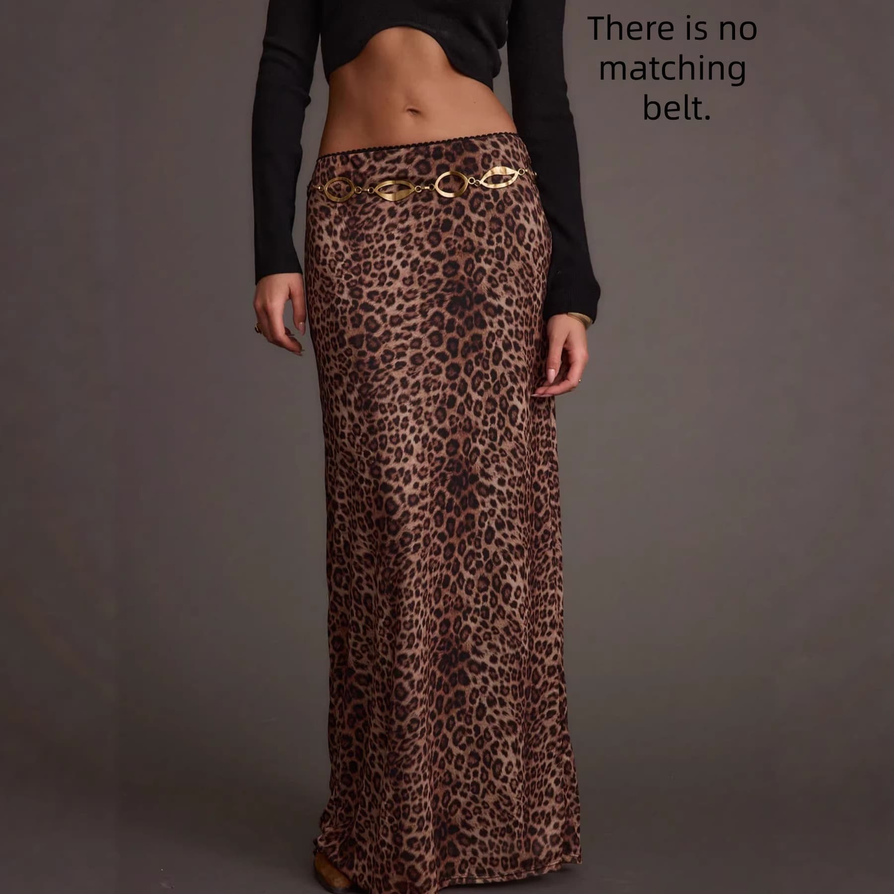 Leopard Print Maxi Dress, High Stretch Printed Elegant Long Dress, Spring and Summer Vacation, Festival Long Dress (Belt Not Included)