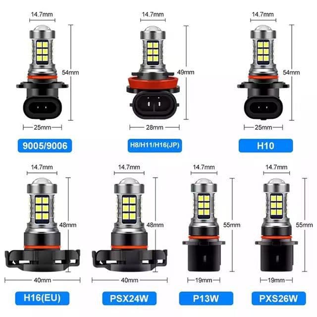 Car LED Fog Light H11 9005 9006 H10 P13W H16 H8 H7 3030 27SMD Vehicle Light