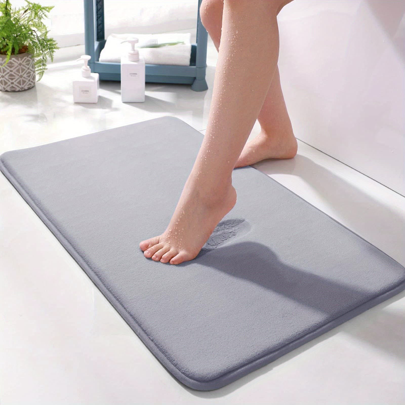 Cross-border Amazon Memory Foam Flat Bath Mat Flannel Non-slip Carpet Bathroom Floor Mat