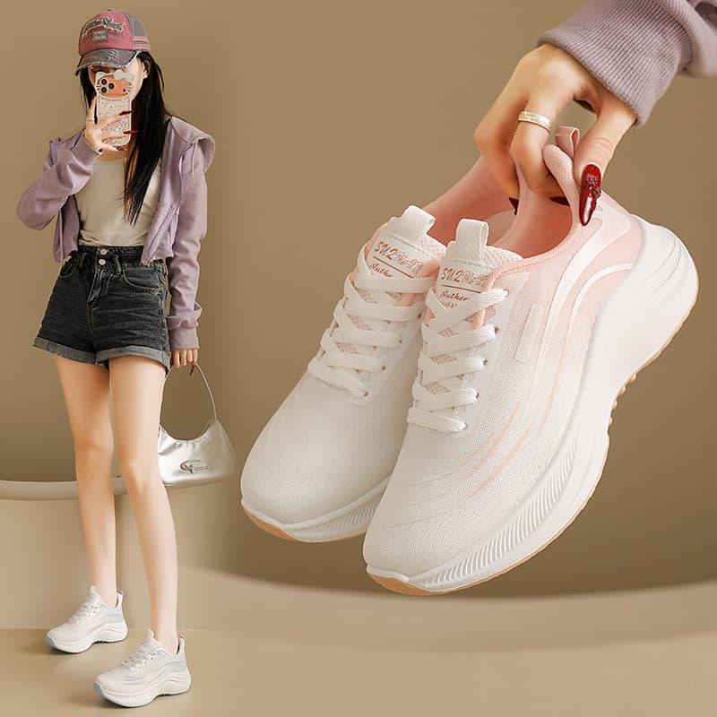 Ins Korean New Style Sports Shoes Women 2026 Summer Student Sports Running Shoes Casual Shoes Thick Sole Height Increase K2552