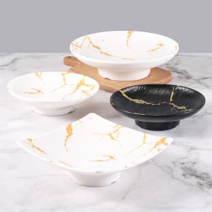 Melamine Plate Commercial Melamine-Like Irregular Salad Plate Pasta Western Soup Plate Cold Dish Plate Appetizer Plate