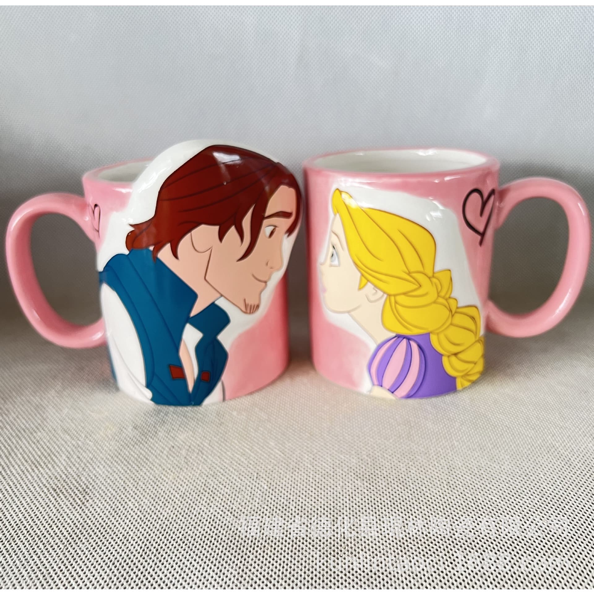 Source Factory Mermaid Prince Couple Cup New Tender Pink Rapunzel In-Transit 3D Ceramic Cup Quality Assurance