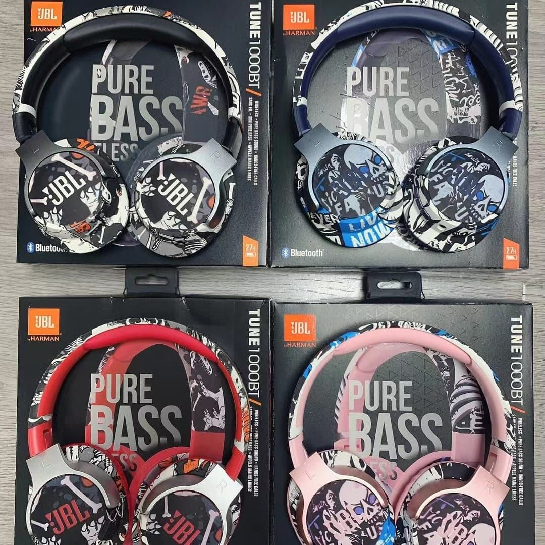 For JBL1000BT Noise-Canceling Over-Ear Wireless Bluetooth Headphones Foldable Private Mold LOGO New National Trend