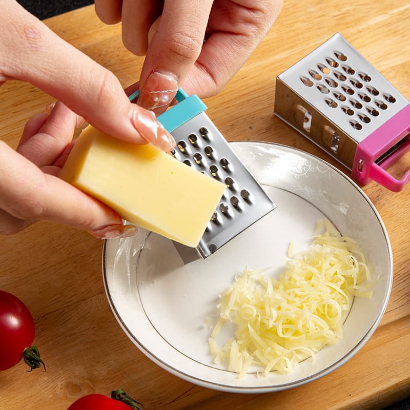 Mini Cheese Grater Four-sided Stainless Steel Grater Multi-functional Vegetable Cutter Kitchen Tool Lemon