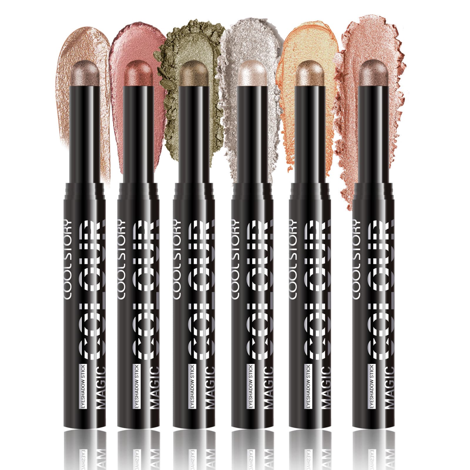 Coolstory cross-border eyeshadow, single color lazy eyeshadow stick, pearlescent highlighting and under-eye enhancement, waterproof.