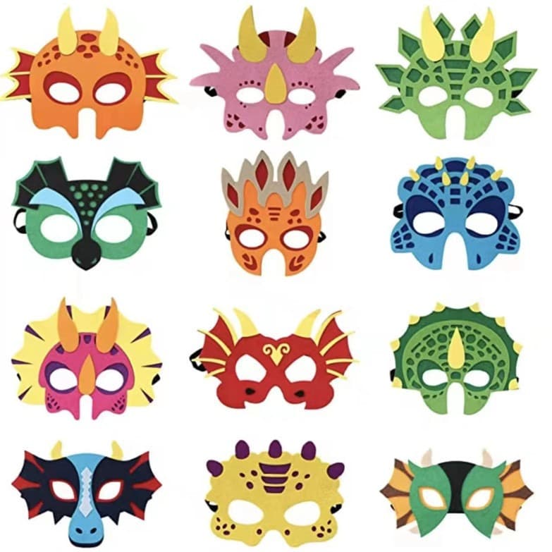 Amazon Children's Dinosaur Masks Tyrannosaurus Stegosaurus Pterodactyl Triceratops Unicorn Dragon Eye Mask Props Halloween