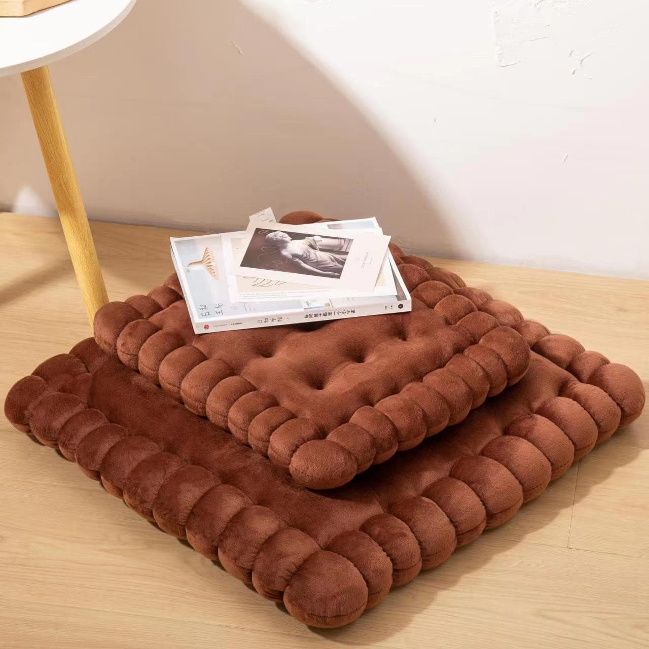 Cross-border Crystal Velvet Biscuit Cushion Tatami Seat Cushion Modern Simple Solid Color Chair Cushion Floor Mat Wholesale Dining Chair