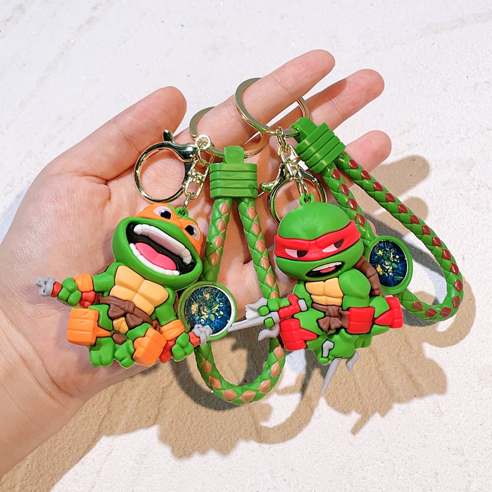 2024 Teenage Mutant Ninja Turtles Keychain Pendant Cartoon Doll Car Creative Doll Personalized Bag Keychain Pendant