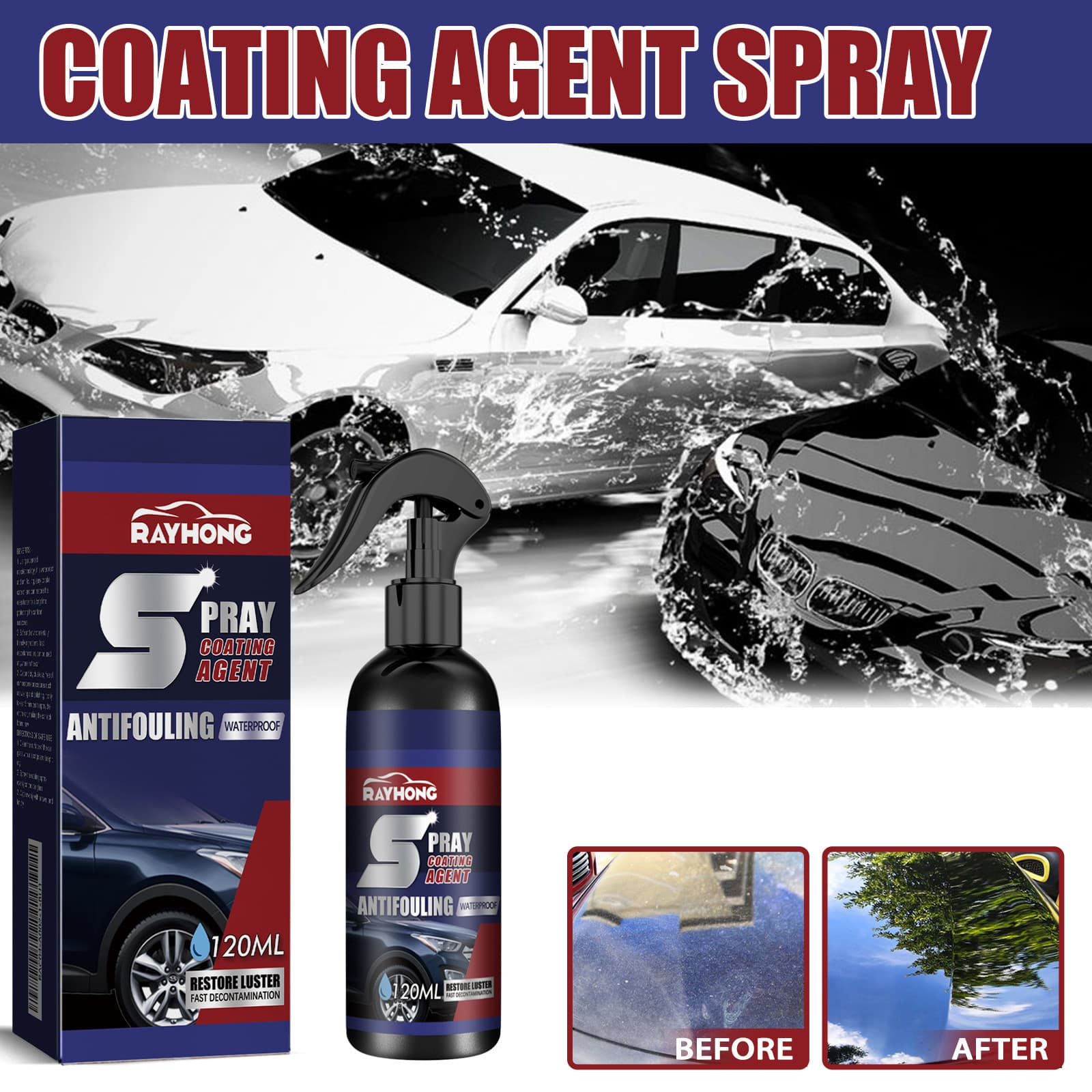 Rayhong Car Coating Nano Sealant Spray Car Care Paint Cleaner Blackening & Shine Enhancing Coating Spray
