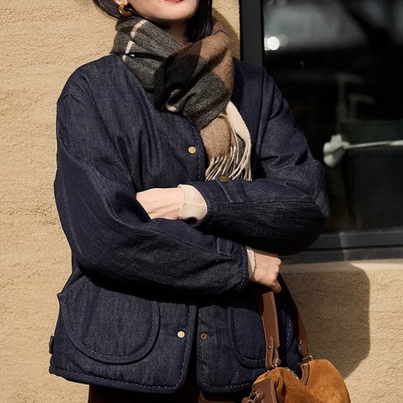Reversible 95 goose down jacket, diamond high-end denim down jacket, women's lightweight short jacket, new autumn and winter style