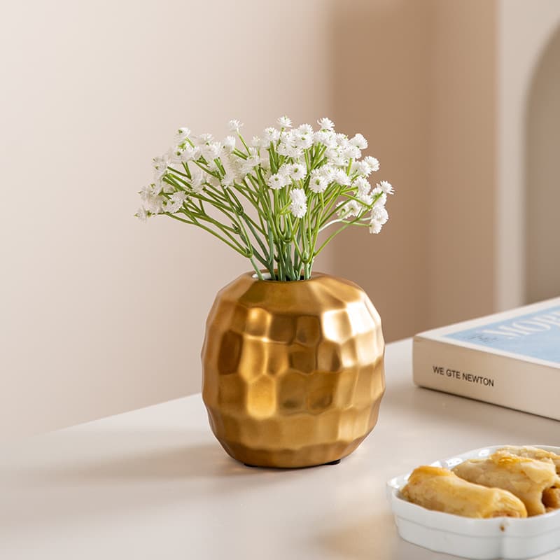 Ceramic Vase Electroplated Art Decoration Premium Light Luxury TV Cabinet Entryway Wine Cabinet Home Soft Decor Ornament