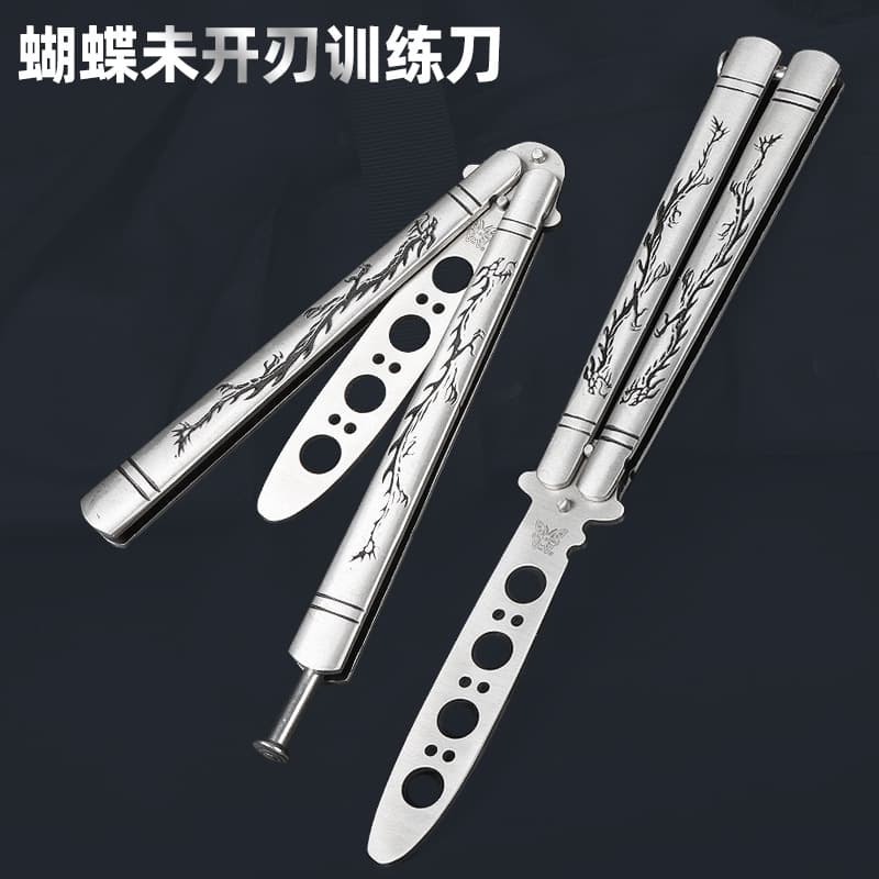 C40S Training Knife Steel Handle Unsharpened Practice Knife Folding Knife Fidget Toy Knife CSGO Small Knife