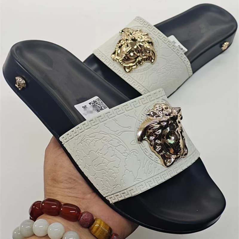 2023 Summer New Style Metal Toe Slippers Nigeria Vietnam Cambodia Casual Flip-flops Beach Sandals