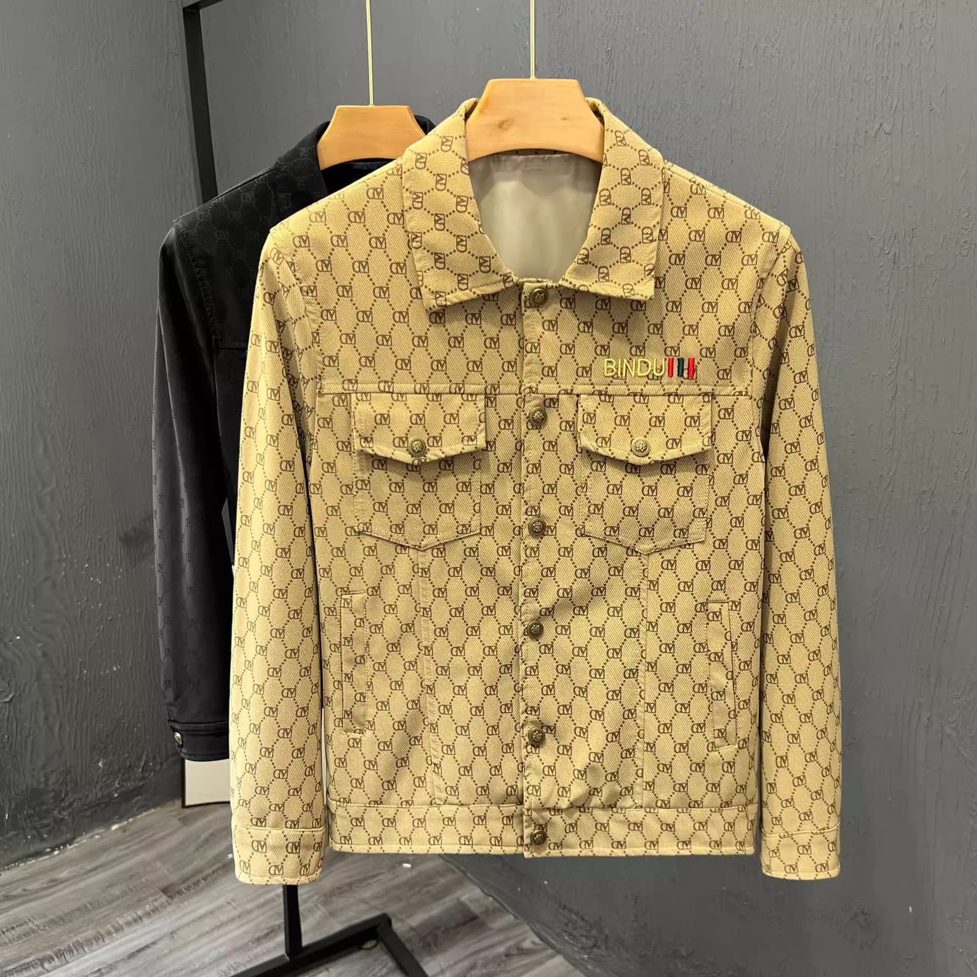 2024 new men's lapel jacket spring and autumn versatile trendy brand casual long-sleeved jacket fashionable and handsome tops