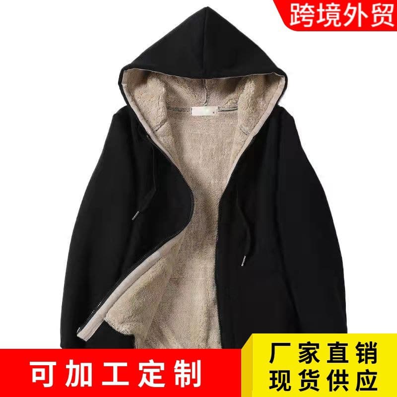 European and American Plus Size Women's Clothing Cross-Border Spot Amazon 2025 Autumn and Winter Hooded Loose Sweatshirt Women's Plush Jacket