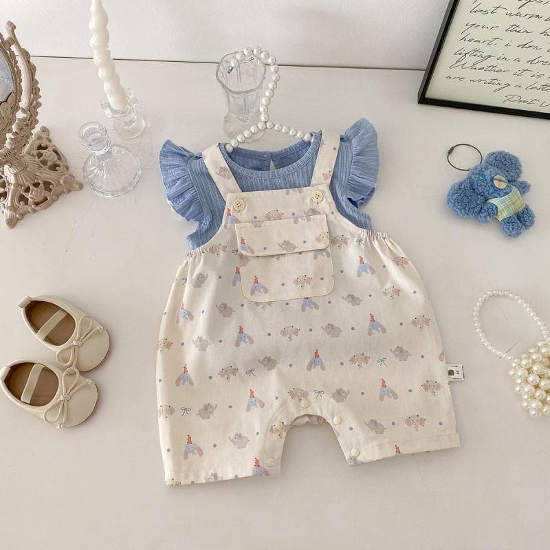 Infant Clothing Summer Baby Set Jumpsuit Suspenders Pants Girl Baby Girl Summer Outfit Romper Going Out Two Piece Set