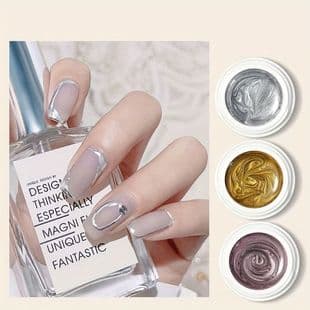 Nail High Density Drawing Gel Outline Flower Painting Platinum Gel Mirror Metal Gel Gold Silver Black White Flash
