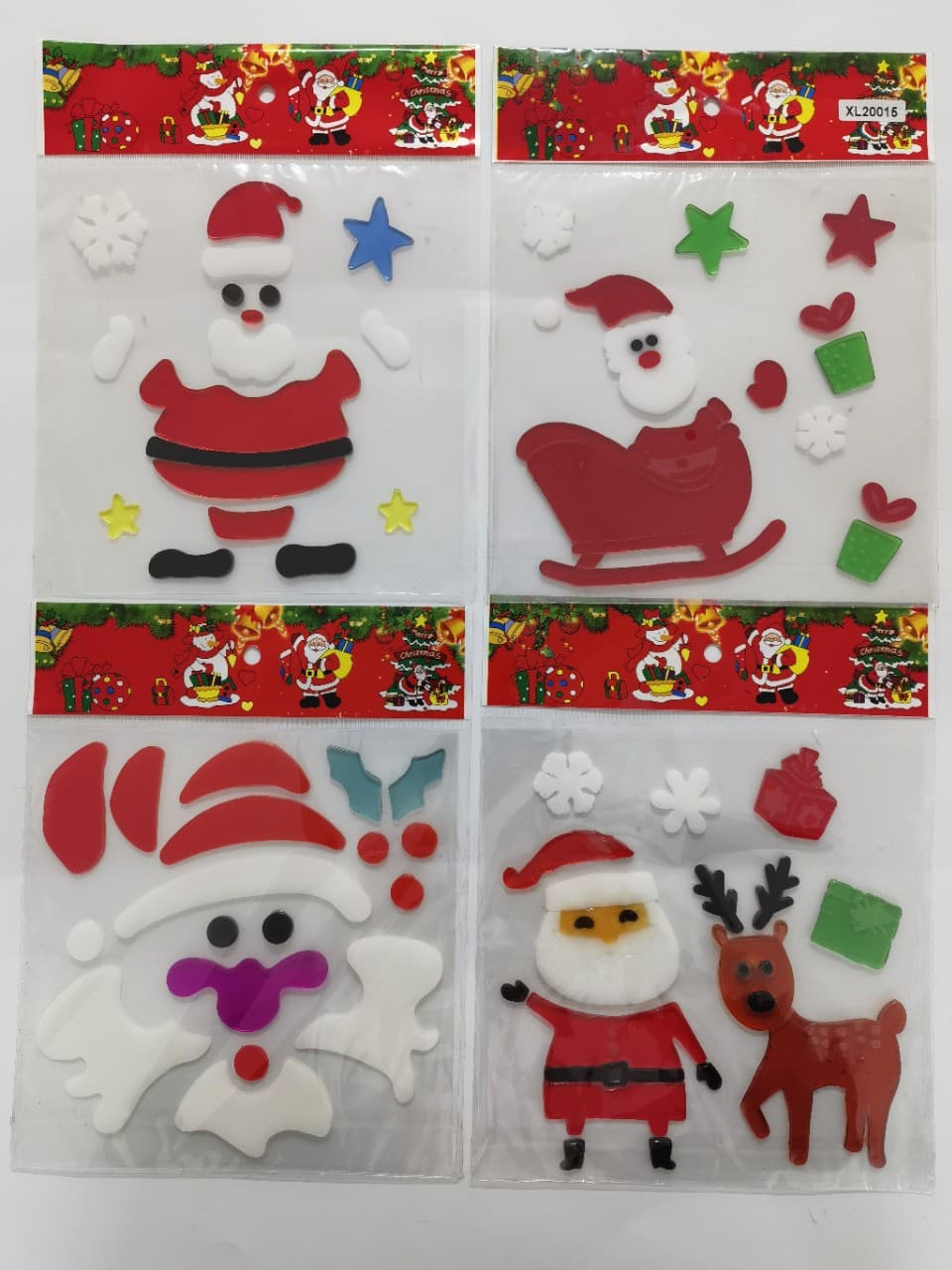 Santa Claus Tree Static Cling Window Decal Glass Door Sticker Christmas Decoration Festive Scene