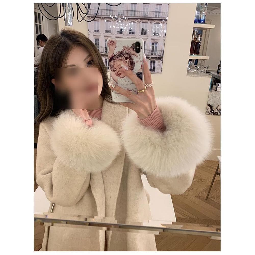 Niche Light Luxury Wool Coat for Women Autumn/Winter New Fashion Fur Belt Top Premium Loose Jacket