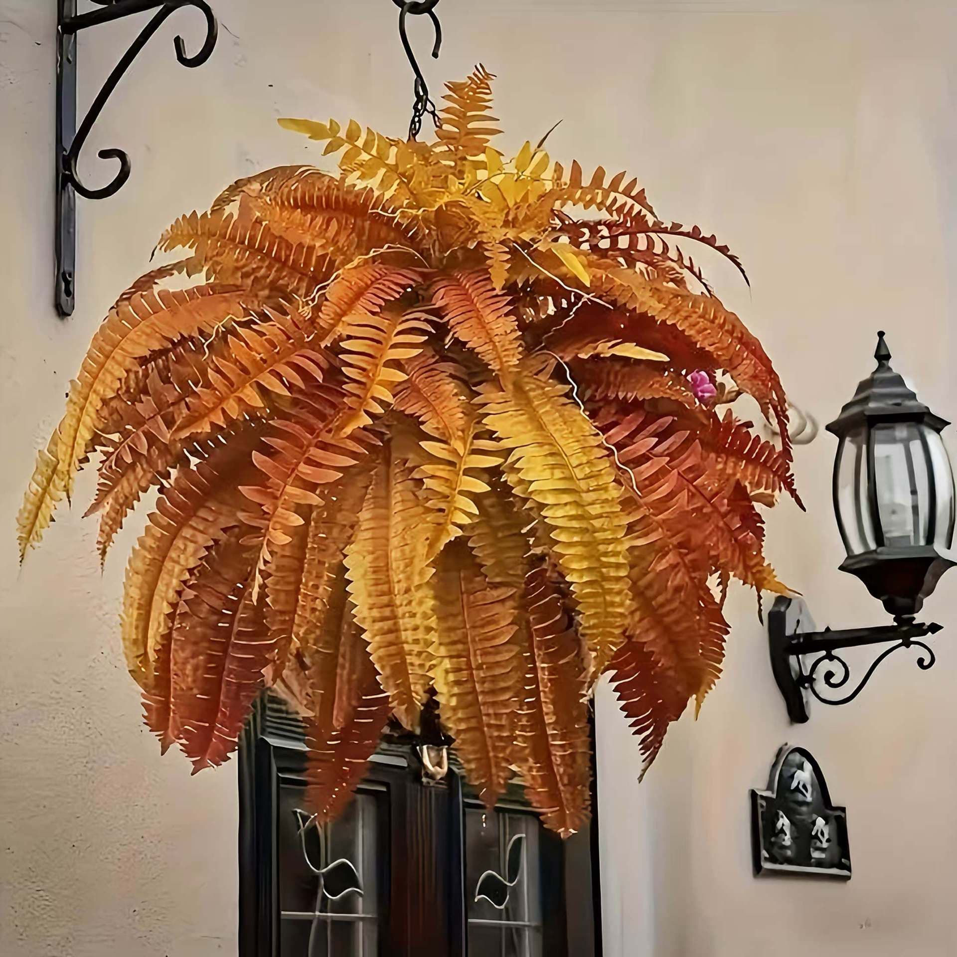 Cross-border Amazon bestseller: Outdoor artificial ferns with Persian leaves, 18/24 heads, Boston fern leaves, silk flowers.