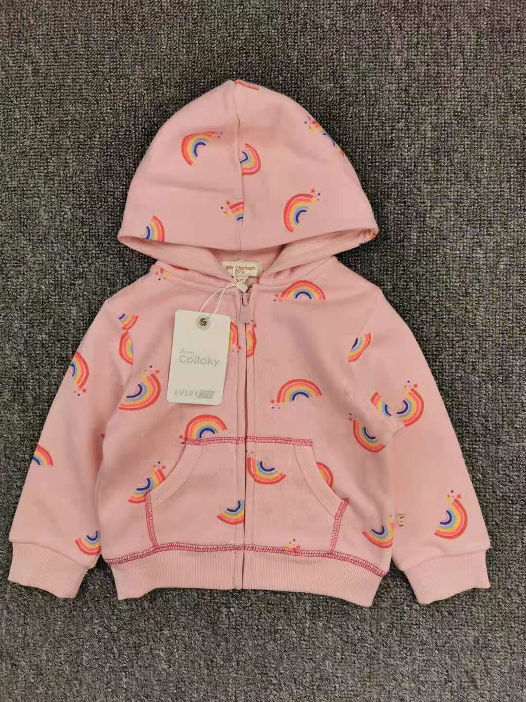 Wholesale Children's Clothing Export, European and American Girls' Zip-Up Hoodie, New Spring Hooded Sweatshirt