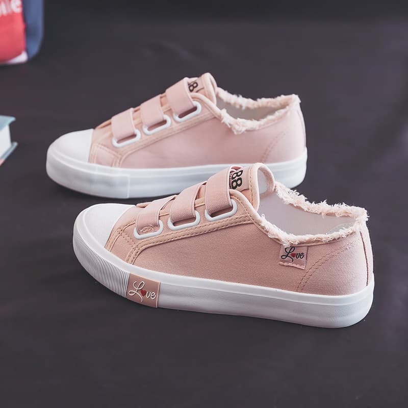 2024 Spring Autumn New Elastic Band Canvas Shoes Women Versatile Casual Student Sneakers Slip-On Breathable Lazy Shoes