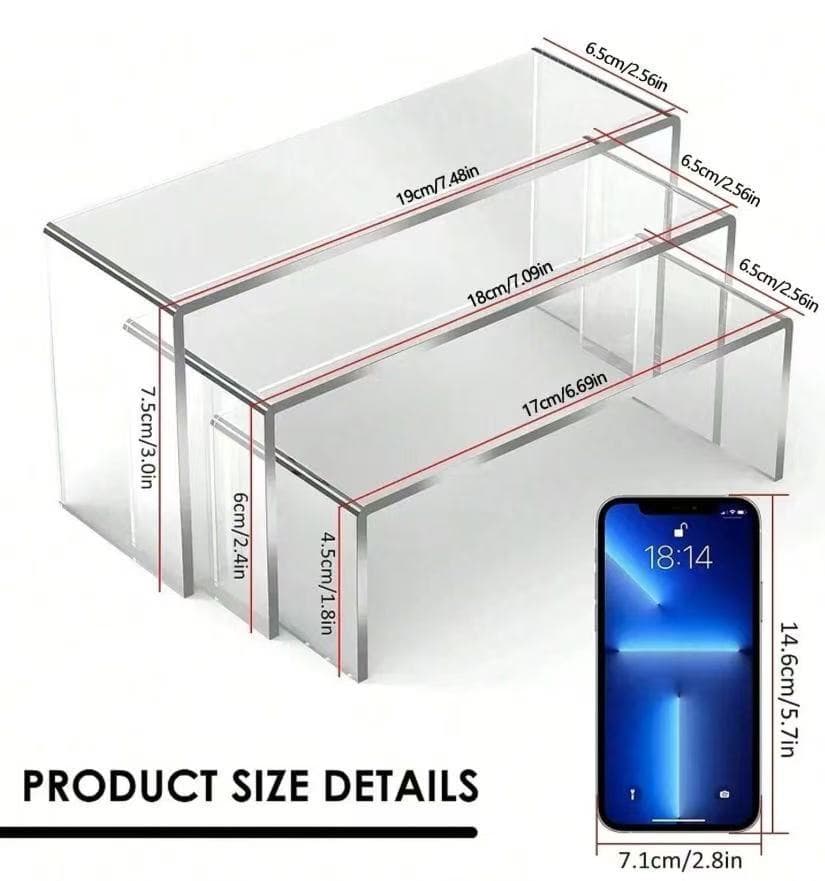 Acrylic U-Shaped Display Stand for Action Figures, Model Storage, Cosmetics, Skincare, Desserts, and Shoe Display Shelf
