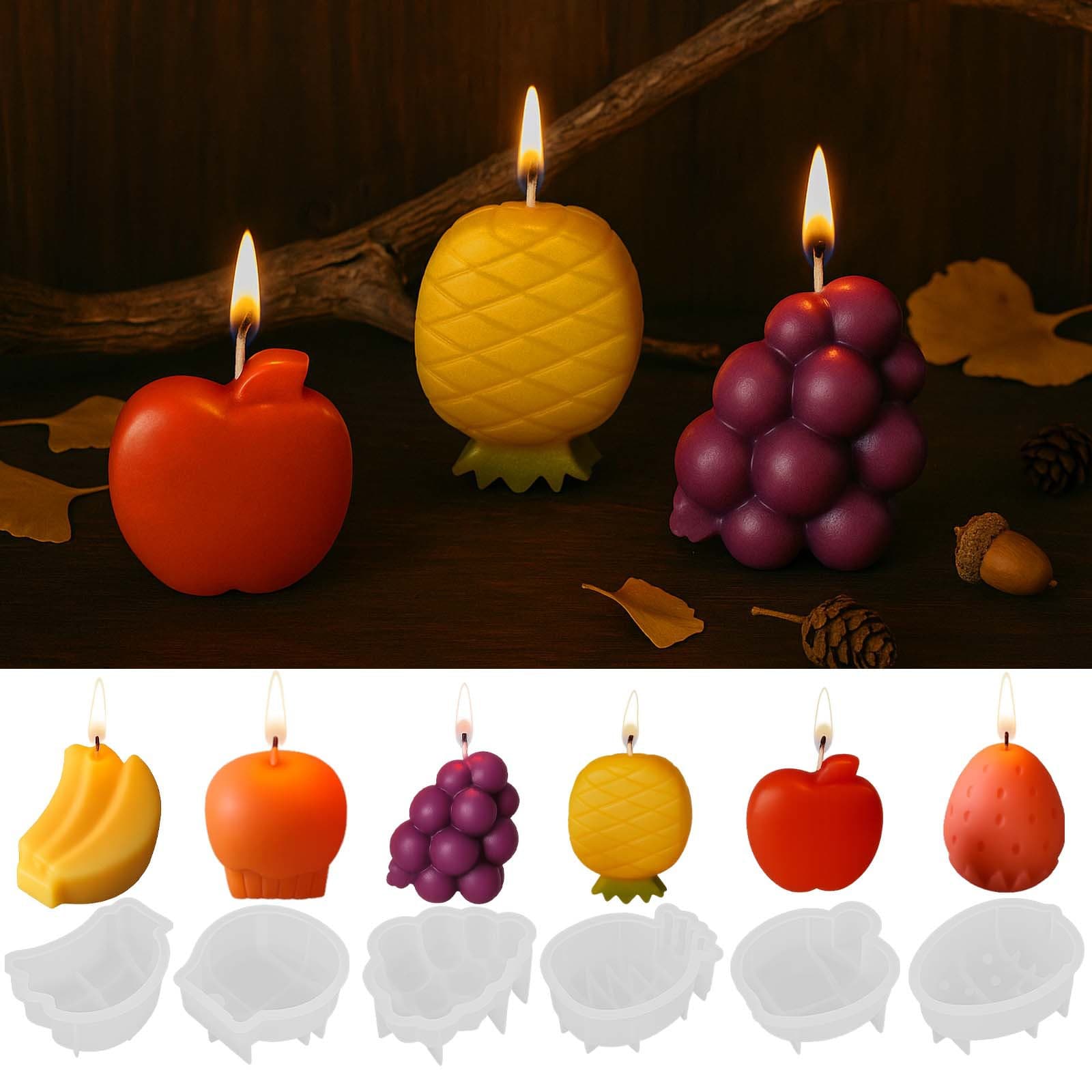 Fat Yaya diy apple banana strawberry pineapple persimmon grape fruit silicone mold fruit candle ornaments