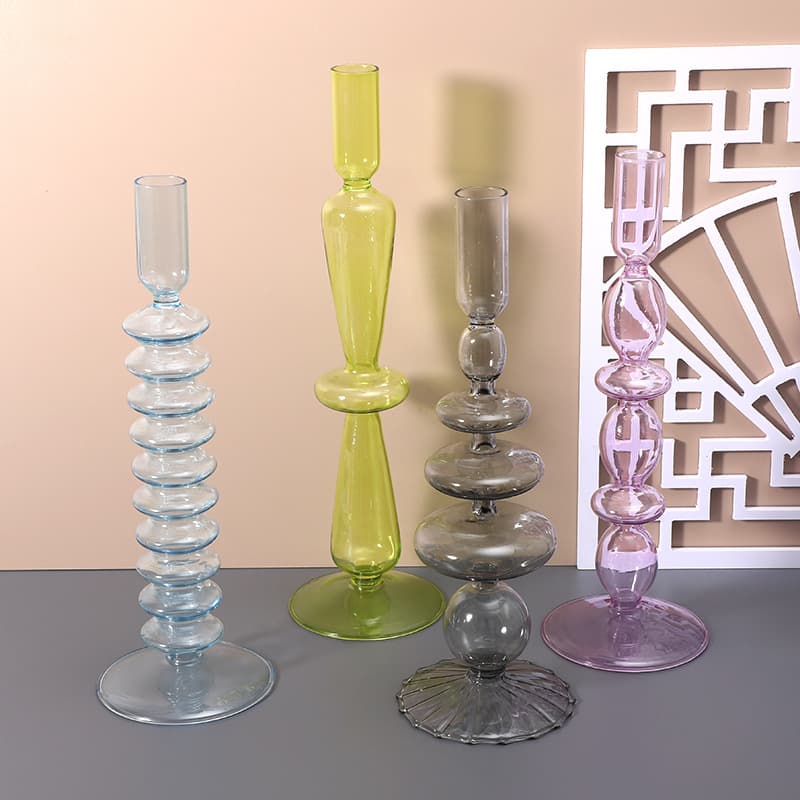 Vintage Glass Candle Holder Home Decor B&B Coffee Shop Decoration Photo Prop Background