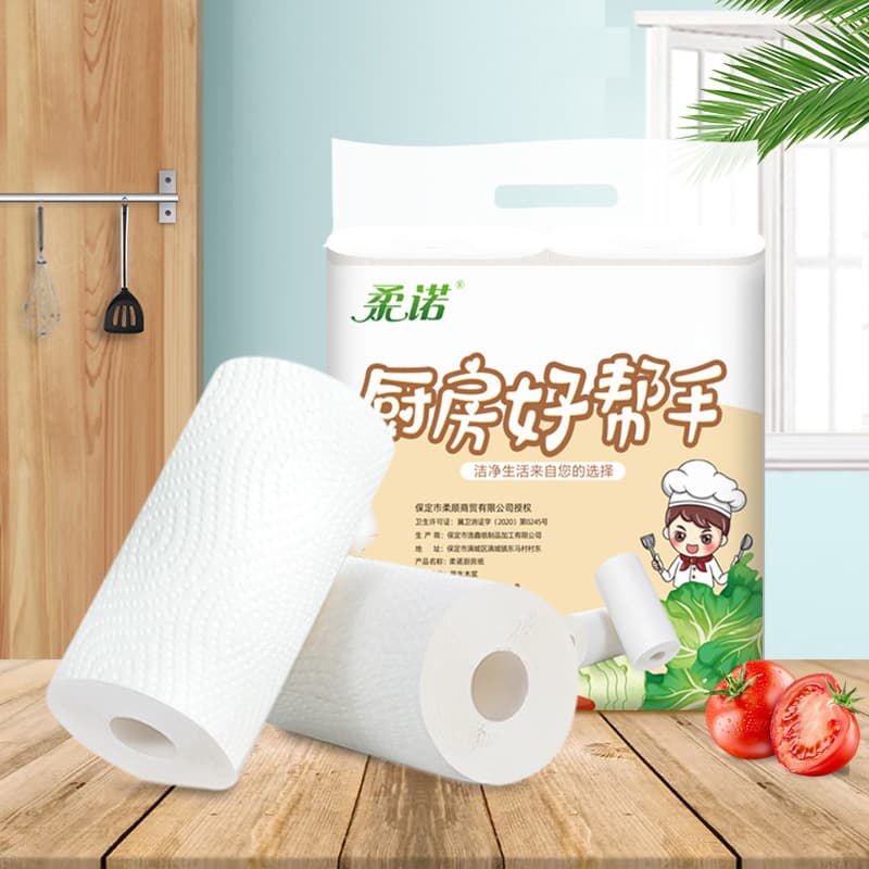 Wholesale Kitchen Paper Towels Bulk Pack for Home Use, Oil and Water Absorbent, Thick Hand Towel, Dry and Wet Dual-Purpose Roll Paper for Drop Shipping