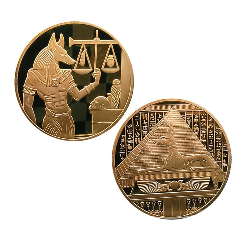 Ancient Egyptian Pharaoh Metal Commemorative Coin Anubis Guardian of the Dead Scale Commemorative Coin Hound Commemorative Medal