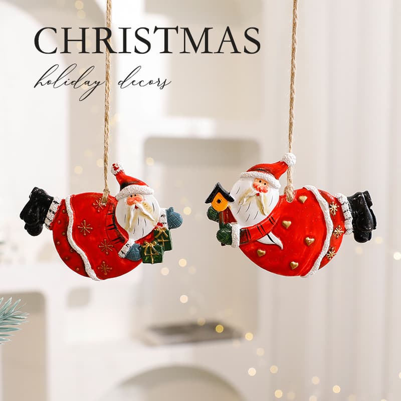 Popular Snowman and Reindeer Christmas Resin Ornaments DIY Christmas Tree Hanging Decor Scene Decoration