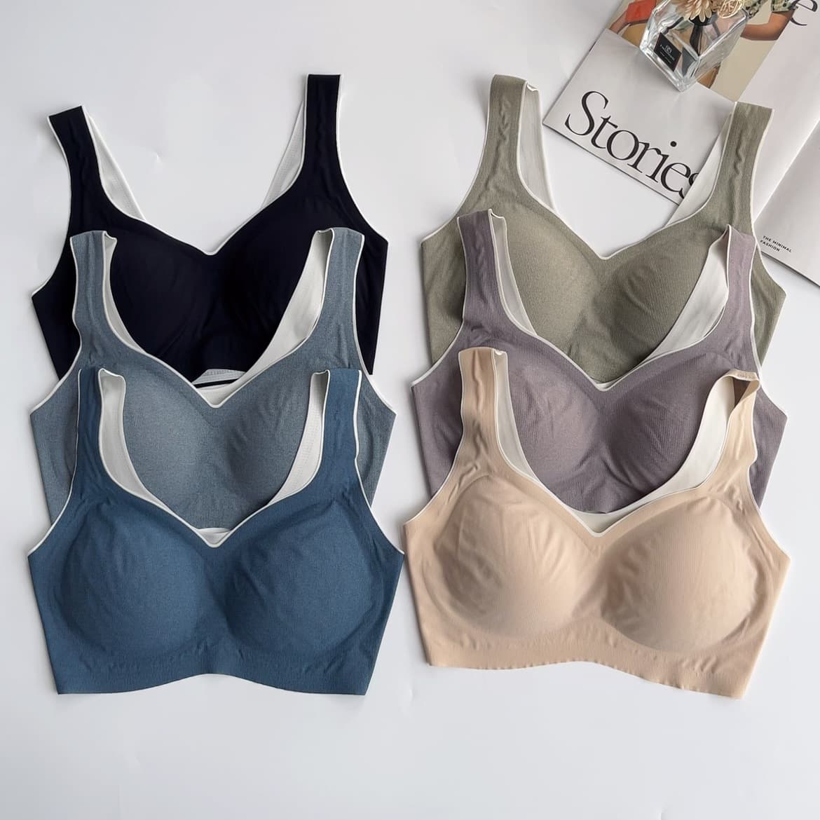 Shantou Women's Plus Size Seamless Sports Vest Bra, Summer Ultra-Thin Innerwear, Large Bust Minimizer, Anti-Sag Bra