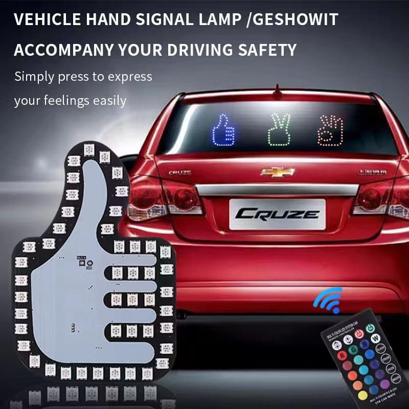 Cross-border car finger light, gesture light, car multi-function warning light, anti-rear collision light, interactive palm light