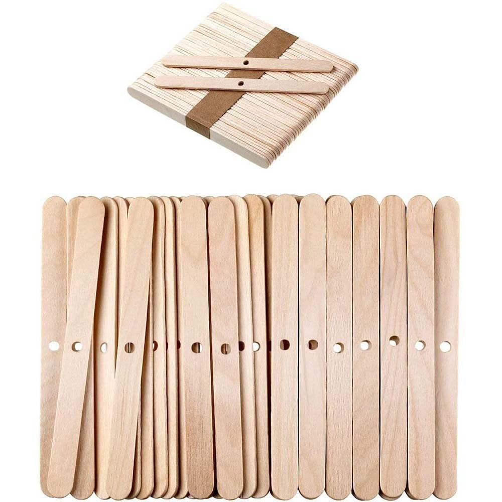 Wooden Wick Holder 4mm Single Hole Multi-Hole Popsicle Sticks 100pcs DIY Scented Candle Wick Making Tool