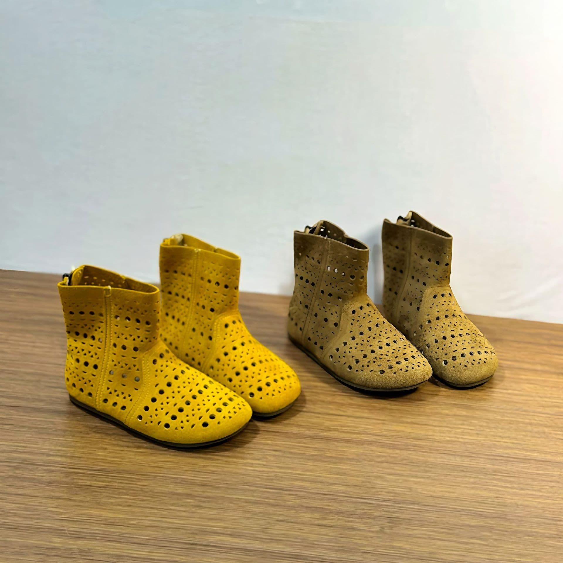 Girls Summer Fashionable Solid Short Boots New Style Children Hollow Breathable Hole Boots Kids Trendy Short Boots