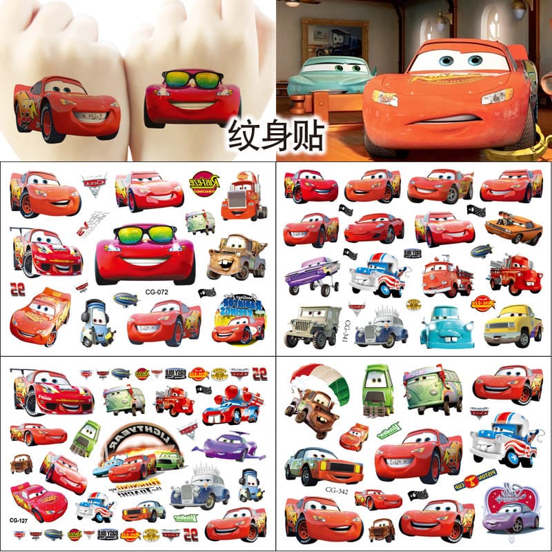 Cars McQueen disposable tattoo stickers children's tattoo stickers birthday party tattoo stickers transfer stickers