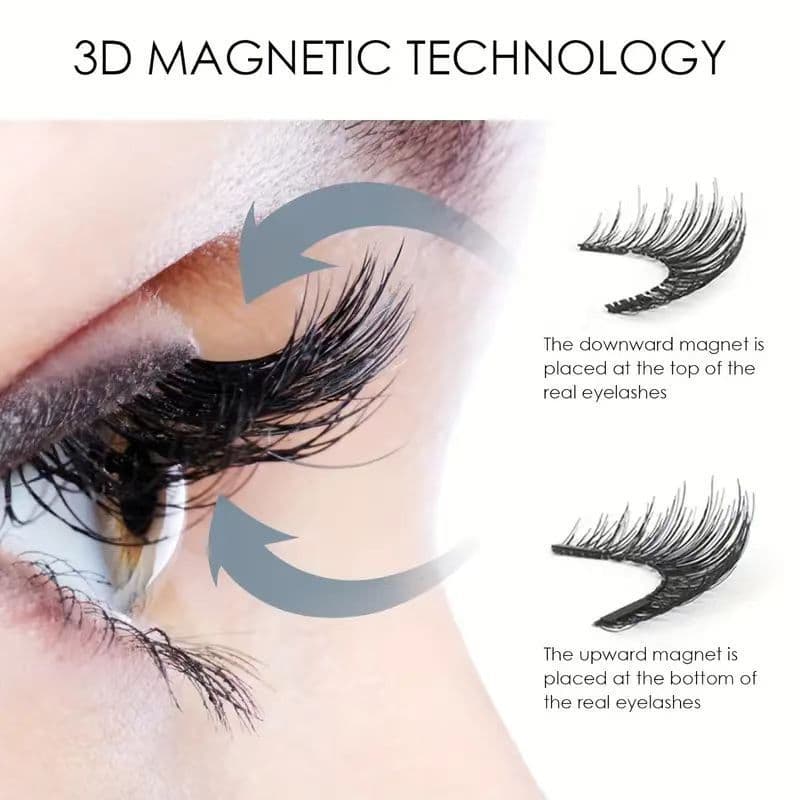 2 Pairs Magnetic Eyelashes New Style TEMU Magnetic Eyelashes Factory Direct Supply Magnet Eyelash Set Thick Lashes