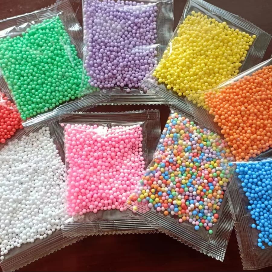Foam ball filler, macaron mixed-color granules, 1g bagged 2-3mm, factory wholesale nano glue stress relief toys.