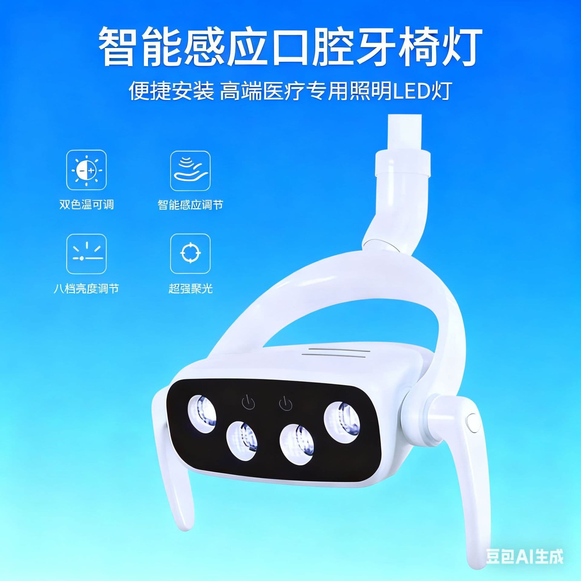 Source factory dental four-bead black mirror oral light plastic accessories LED induction light shadowless light dental light accessories