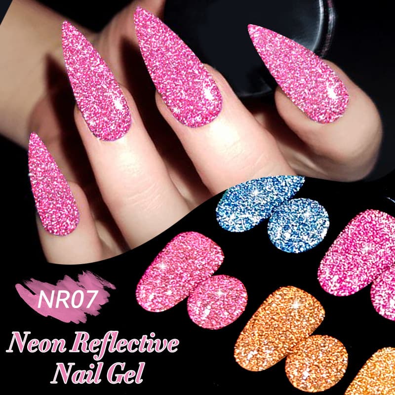 Nail Art Fluorescent Diamond Gel Nail Polish Glitter Bungee Nail Gel Explosive Nail Gel 7ml Phototherapy Glitter Gel