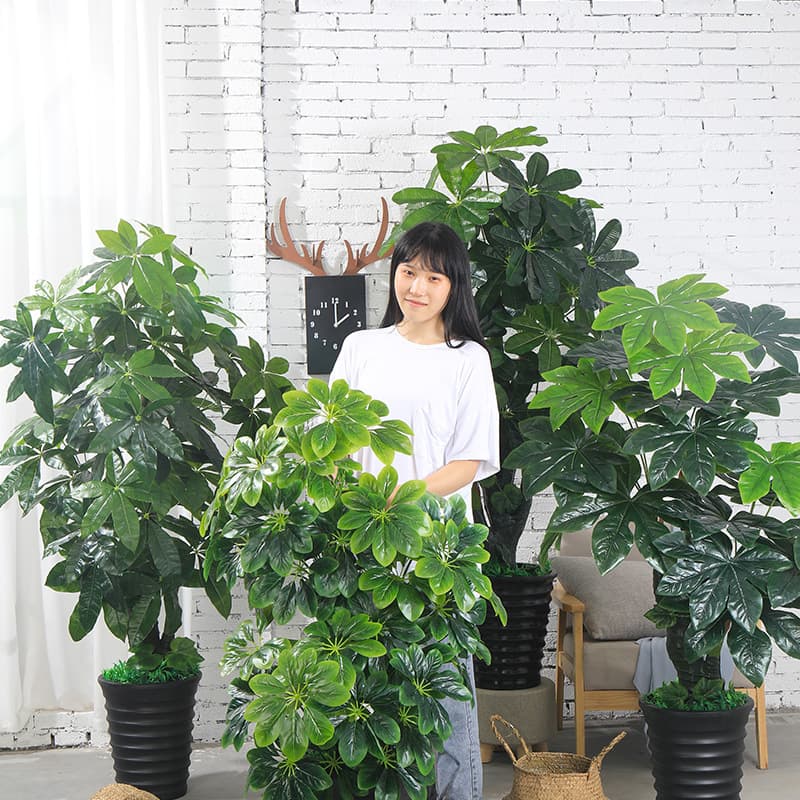 Artificial fortune tree large floor potted plant plastic fake tree living room indoor flower decoration fake green bonsai