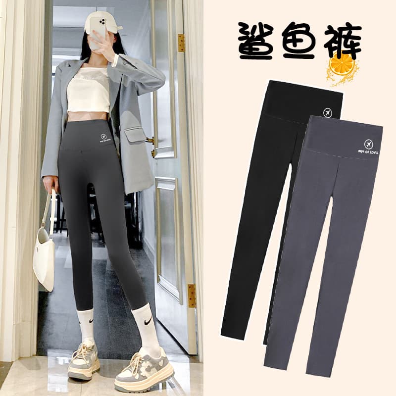 Spring and Autumn Barbie Pants Shark Pants Thin Outerwear Slim Yoga Pants Black Tight Leggings Elastic Base Layer Pants for Women