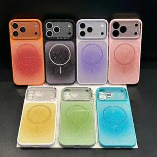 Star Diamond Fine Glitter Magnetic Phone Case for Apple 18 PRO Gradient Glitter 17 Girl Style 16 Trendy 13/14